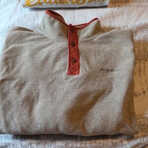 Eddie Bauer Tan Fleece with Orange Trim